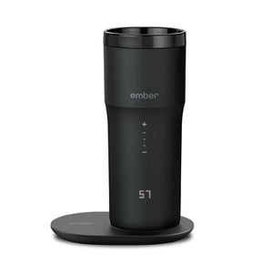 Electric Coffee Travel Mug black V2 - 355ml w czerni z cyfrowym wyświetlaczem i podgrzewaczem dla optymalnej temperatury kawy.