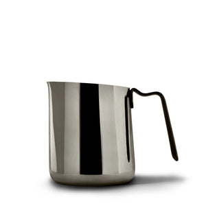 Lustrzana dzbanek do mleka ze stali nierdzewnej z ergonomicznym uchwytem, idealny do latte art, akcesoria do espresso, wszystko o kawie.