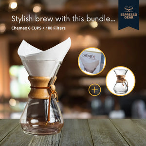Chemex 6 FILIŻANEK + 100 filtrów ESPRESSO GEAR