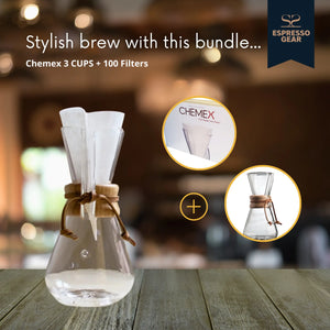 Chemex 3 filiżanki + 100 filtrów ESPRESSO GEAR