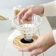 Szklany drip do kawy V60 01 - Oliwkowe drewno HARIO