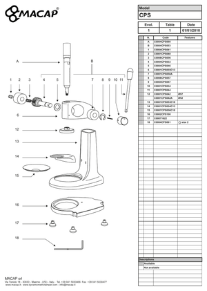 Macap CPS COMPLETE LEVER - Reservdel OEM nummer: C0007CPS044