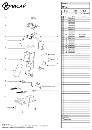 Macap INSERTO QUADRO FISSAGGIO - Reservdel OEM nummer: C0004M153